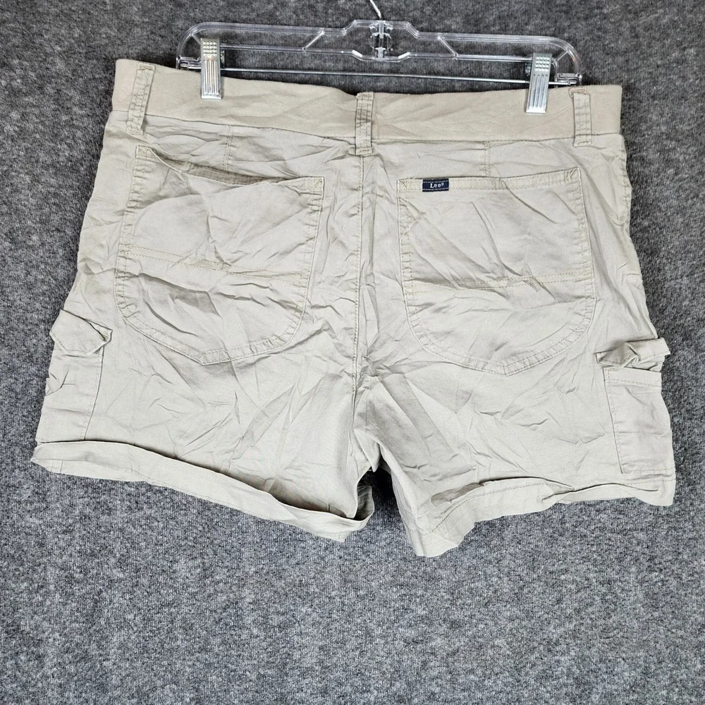 Lee Shorts Womens 16 Cargo Khaki Elastic Waist Utility EUC